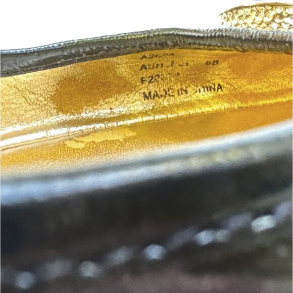 Coach Black Patent Ballet Flats Gold Buckle | Vintage Y2K | Quiet Luxury Preppy - Picture 10 of 16